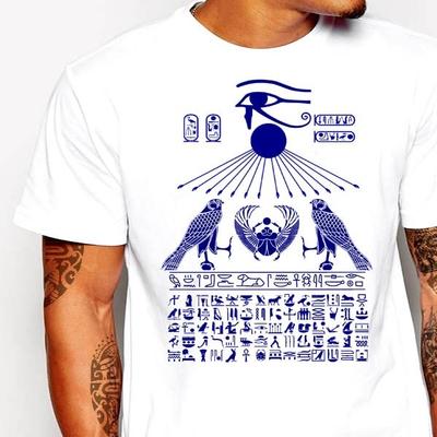 Ägyptisches T-Shirt Ägypten Hieroglyphen Pharao Herren Baumwolle T-Shirt Größe S-2XL neu