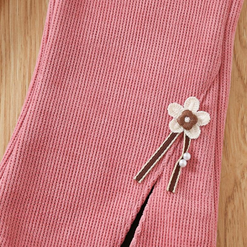 Kids Thicken Trousers Winter Clothes Warm Children's Bottom Corduroy Solid Color Girl's Winter Flare Pants For Baby Girls