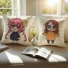Cute Anime MMiss Kobayashis Dragon Maid Cushion Cover Pillowcase Antidustmite Invisible Zipper Short Plush Sofa Cushion