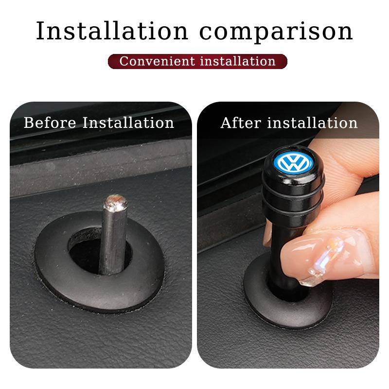 For VOLKSWAGEN VW 2/4pcs Car Door Lock Pins Universal Interior Door Lock Pull Pin Cover For Volkswagen VW Golf 4 6 7 Tiguan Pass