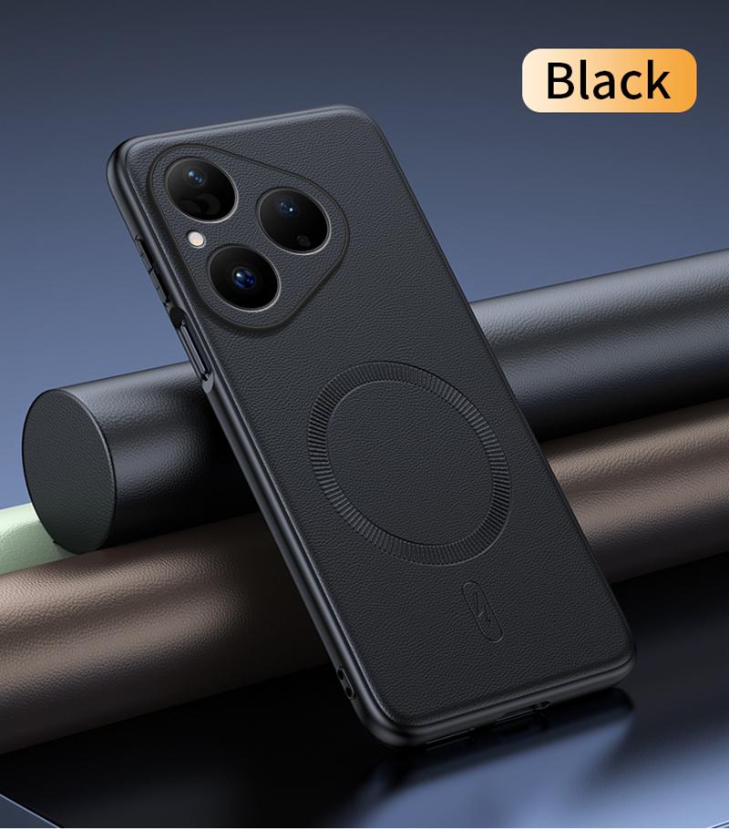 For Huawei Pura 80 Case Magnetic Leather Shield Cover For Huawei Pura 80 High Quality Anti-Fingerprint Non-Slip PC+TPU