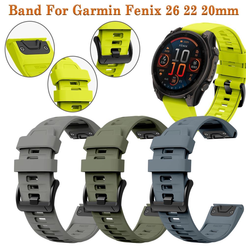 QuickFit 26mm 22mm 20mm Silicone Strap for Garmin Fenix E 8 7X 7 6 6X/Epix Pro Gen 2 51mm 47mm/Tactix Watch Band Accessories