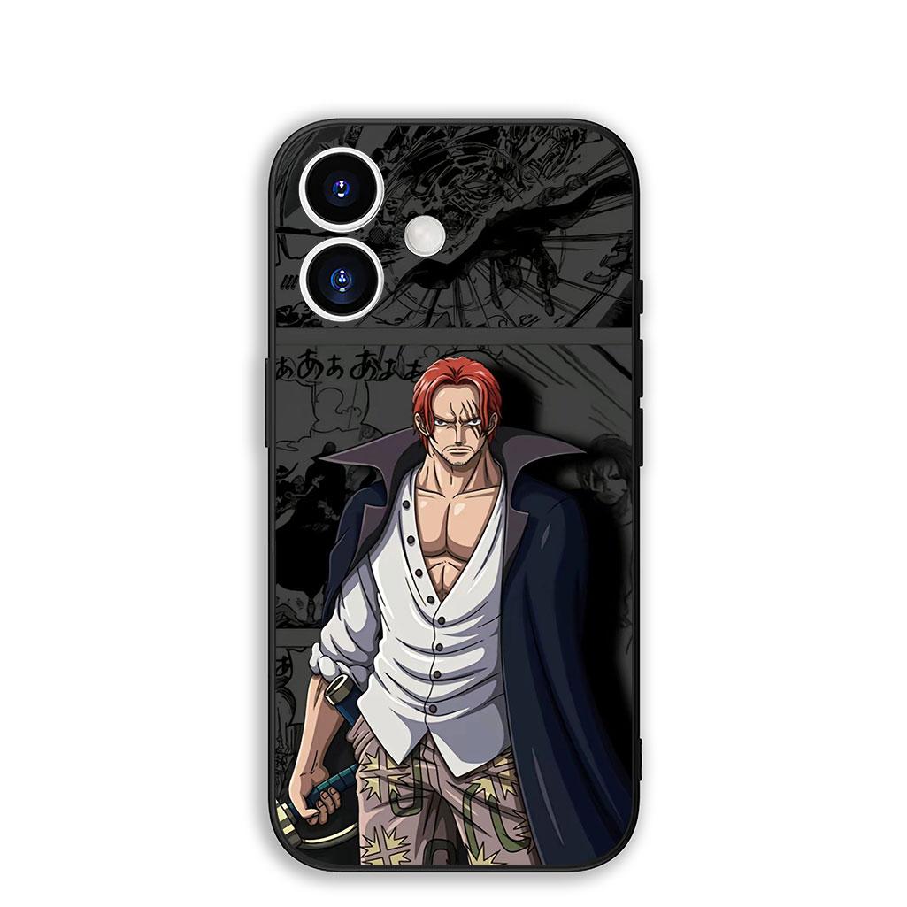 

Cover for Apple iPhone 17 16 Plus 13 12 Pro Max Mini X XR Xs ProMax 16E 15+ 17+ Air Phone Case Shanks Red Hair One Pieces Luffy iPhone 16