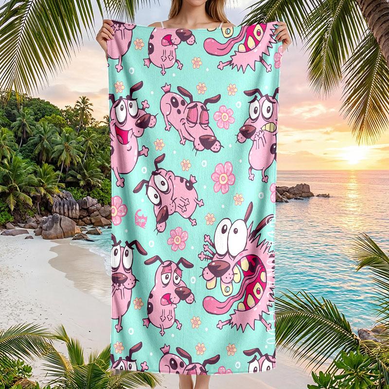 Large Beach Towel Quick Dry Absorbent Towel For Beach IndoorCourage the Cowardly Dog