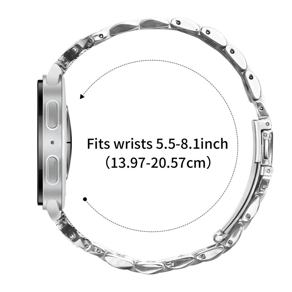 Pasek do zegarka Samsung Galaxy Watch8 Classic 46mm/Watch8 44mm/40mm Siedmiorzędowy stal nierdzewna z cyrkoniami Złącze w stylu rogu bawolego