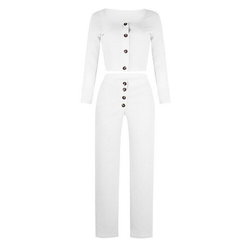 Stylish Women Tracksuit Cropped Top And Pants Set Comfortable Loungewear Collection Size 6-18