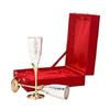Rudra Exports Wine Glass 100 Ml (Set Of 2) | Silver Plated Goblet Flute Wine Glass With Velvet Box Packing