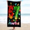1PC Custom Name Christmas Donut Celebration Beach Towel Highly Absorbent And Sand-Resistant Towel for Swimming, Pool, Yoga, And Travel Lightweight