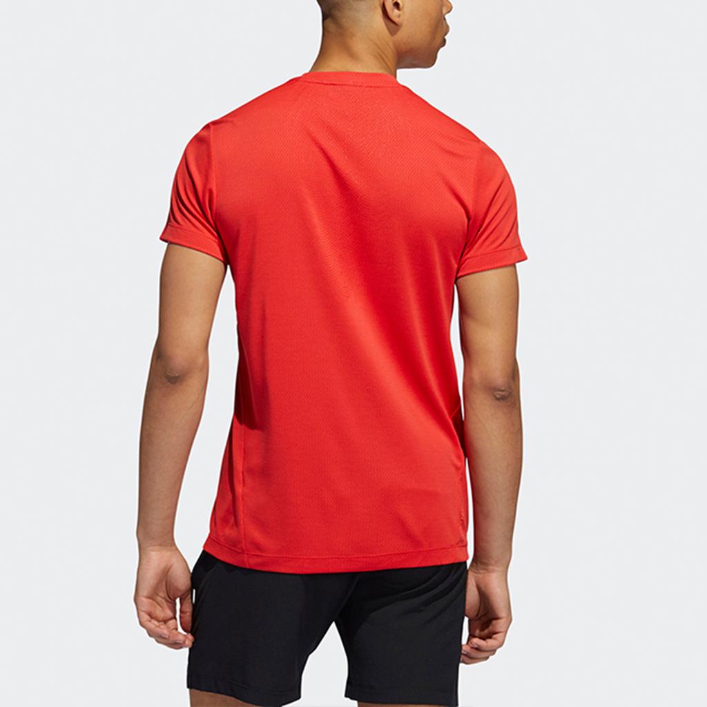 adidas T Shirts Men's Red Crew Neck Moderate Straight Fit H11108