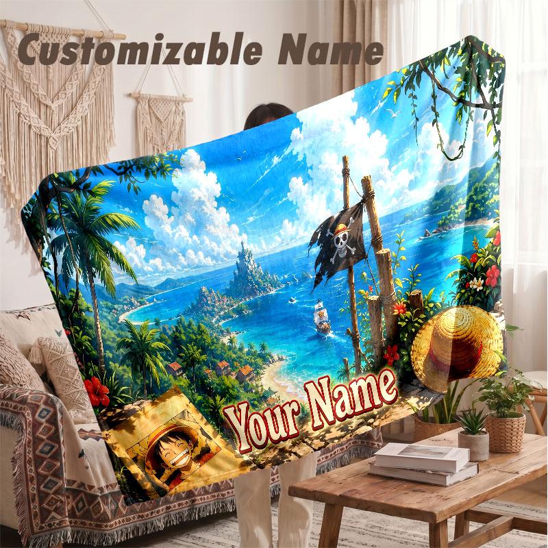 Custom Name Flannel Blanket,One Piece Lightweight Warm Bed Blanket For Couch & Holiday Gift