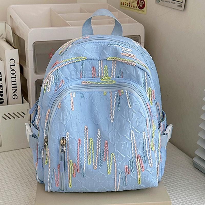 High-looking Small Schoolbag for Girls  College Students  Children Cute Kindergarten Striped Small Backpack