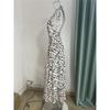 Women's Summer Halterneck Strapless Long Leopard Print Dress
