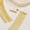 Gold Tassel Earrings Stainless Steel Waterfall Earrings Hypoallergenic Fringe Earrings  Prom Event