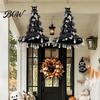 Autumn Seasonal Decor Halloween Witch Hat Pumpkin Decor, Metallic Rain Curtain Door Hanging Ornament for House Warming Decorations Party, Spooky