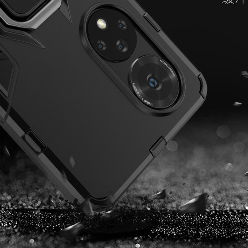Shockproof Armor Phone Case For Honor 90 100 50 Lite 70 Pro Cases Magic 6 5 Lite 4 Pro X9 X9A X9B Ring Holder Car Magnetic Cover