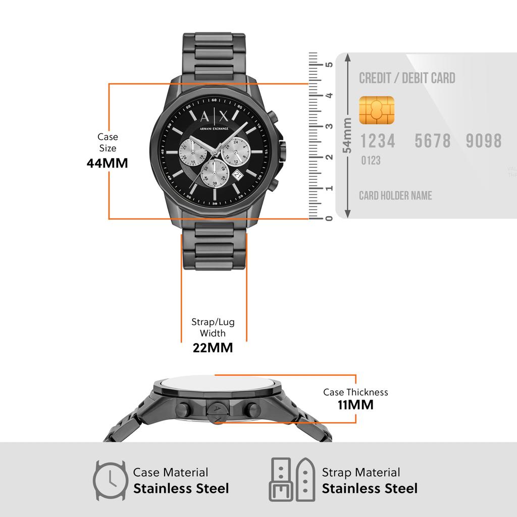 Armani NA AX1765 Gunmetal Watch [AX Exchange] Men's