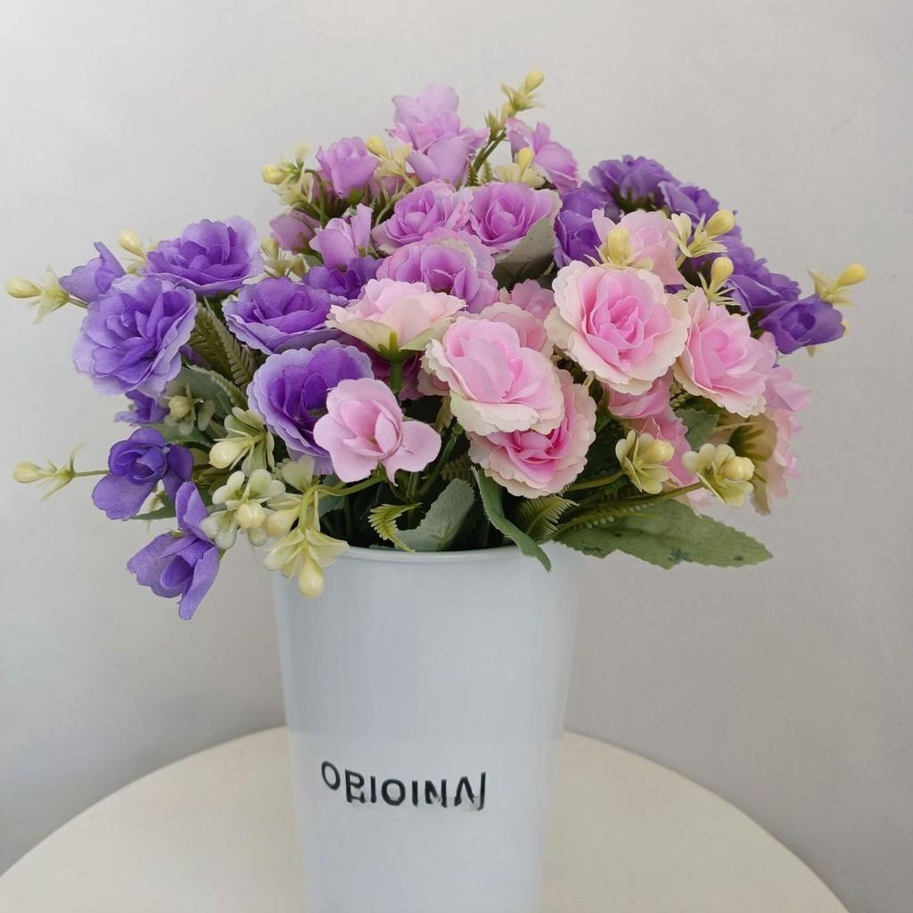 

5 вилок Искусственный букет цветов из деревенских роз Маленький и свежий домашний декор Украшения для гостиниц Свадебные украшения Цветы для свадеб, сделанные вручную