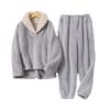 Women's Plus Size Coral Fleece Winter Extra Thick and Fleece Warm Pajama Set