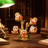 Cartoon Horse Figurine Chinese Style Resin Pony New Year Mascot Miniature Creative Office Bookshelf Cabinet Luck Zodiac Ornament
