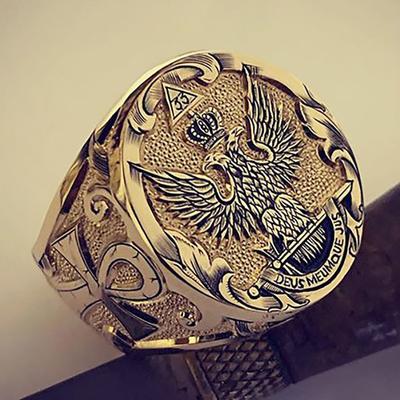 Inel clasic și elegant cu vultur dominator, inel pentru bărbați ca cadou pentru iubit