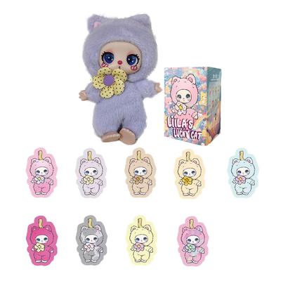 Liila Toys 1st Generation Liila's Lucky Cat Mascot Plush Toy Blind Box with Cute Pastel Design 10 Types, 2 Secret Varieties (1 Random)