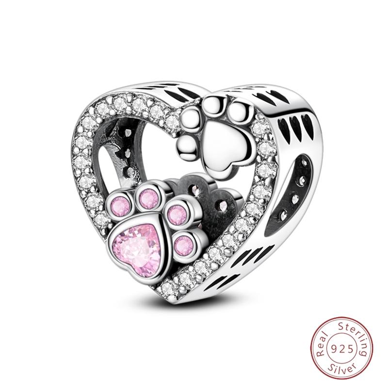 S925 Silver Birthday Bear Lucky Cat Elephant Family Firefly Charms Beads Fit 3mm Bracelets DIY Fine Jewelry