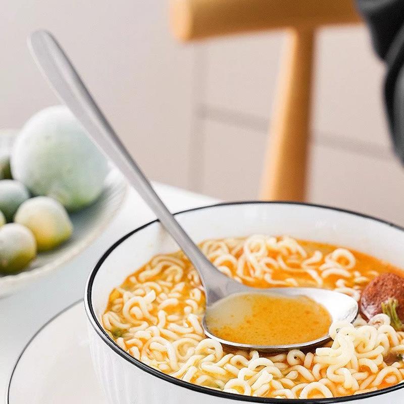 Stainless Steel Spoon Household Long Handle Hot Pot Spoon Spoon Big Head Round Spoon Hotel Spoon Spoon Soup Porridge Spoon Spoon Soup Public Spoon