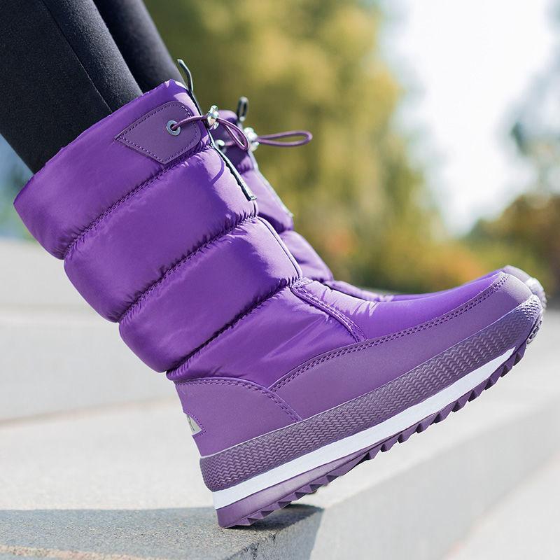 Women's Winter Padded Waterproof Comfortable Warm Cold -40 ° Lightweight Hiking Waterproof Non-slip Thick-soled Snow Boots