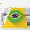 Brasiliens nationalflagga Filt Mjuk Varm Flanell Pläd Plysch för Säng Vardagsrum Picknick Resa Hem Soffa