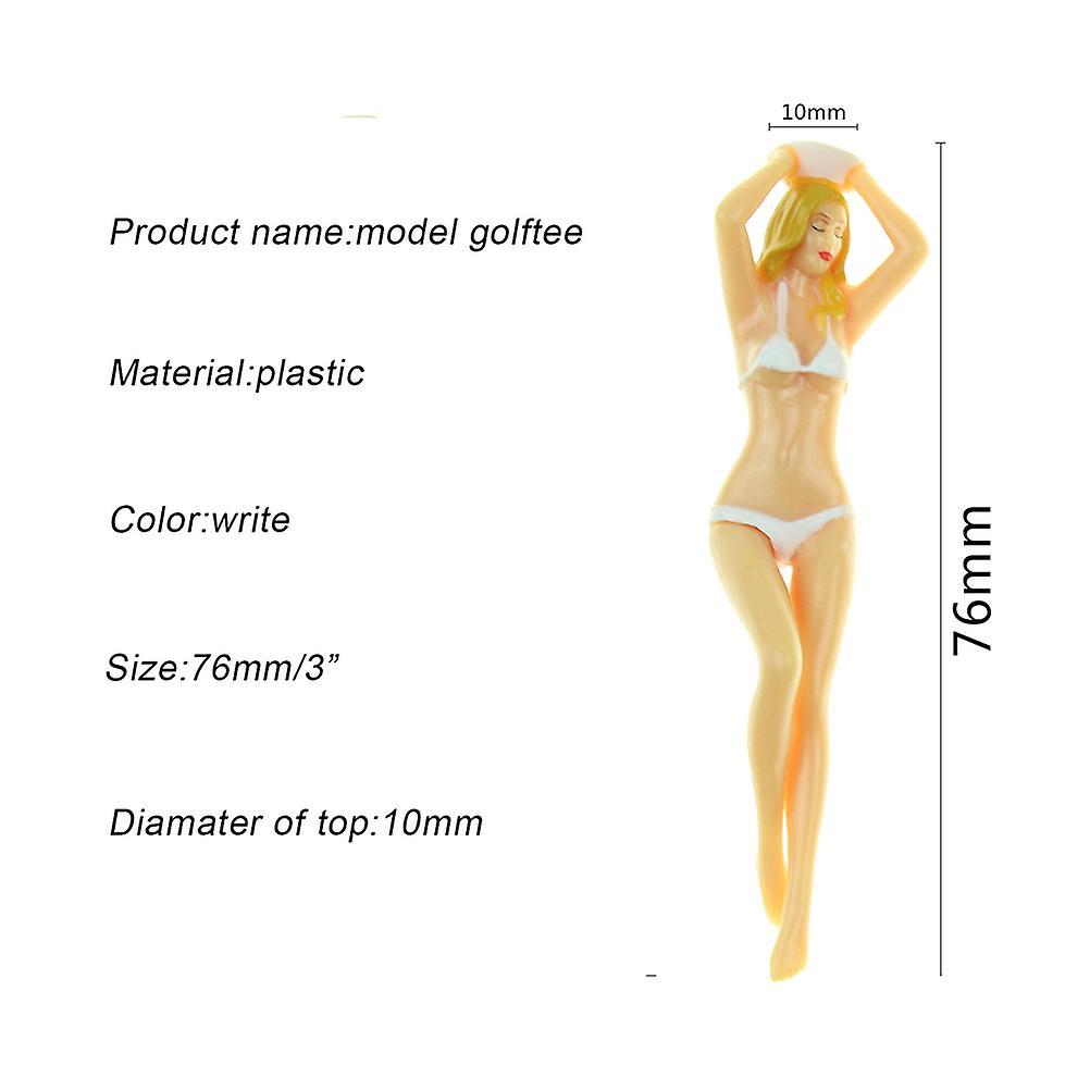 6Pcs Colored Bikini Woman Tees Novelty Tees Plastic Golf Tees for Training Accessories