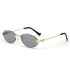 Oval Frameless Retro Sunglasses Trendy Concave StyleGirl 7819 New Fashion UV Protection
