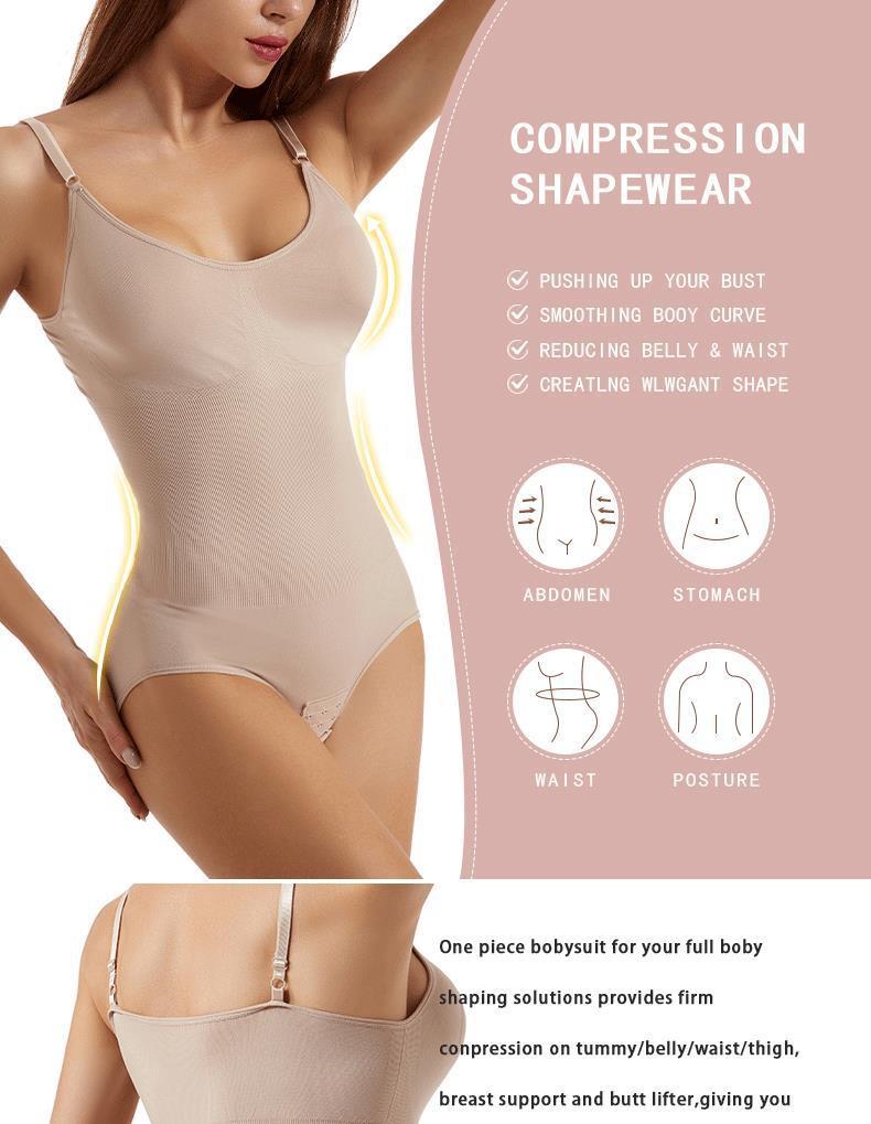 Women's Seamless Shaping Bodysuit: Open Crotch, Abdomen Control, Hip-Lifting, and Shaping Sling.