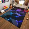 Modern Geometric Carpet with LED Light Pattern, Black 3D Style Design Suitable for use as an anti-slip for living room bedroom sofas
