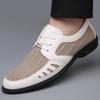 New White Perforated Leather Shoes Men Slip On Shoes Leather Male Comfortable Casual Shoes Male Comfortable Loafers Formal Shoes