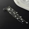 Multi Functional Imitation Pearl Heart Pendant Brooches Creative Tassel Chain Suit Pants Pins Brooch Fashion Clothes Decoration