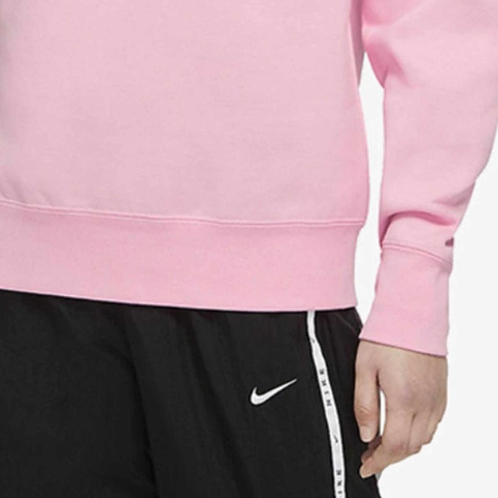 Nike Logo Print Crew Neck Sweatshirt Women Tops Pink DA3191-636