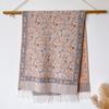 Versatile Retro Flower Pattern Hong Kong Style Imitation Cashmere Women's Warm Scarf Fashion Long Beard Fringed Shawl
