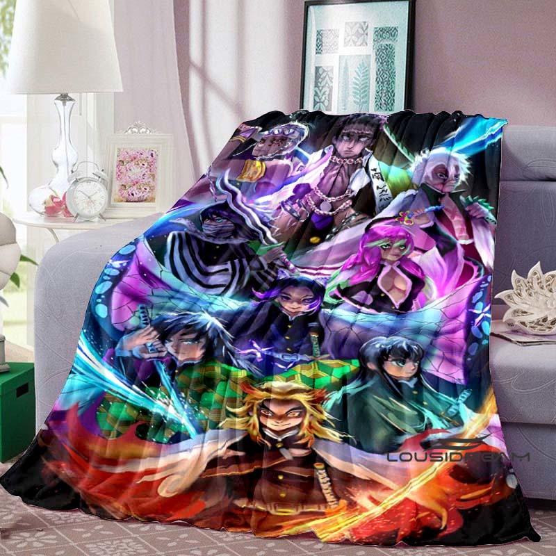 

2026 New Kimetsu No Yaiba Anime Warm Fleece Blanket, Winter Bedding, Car Blanket, Versatile 75x90cm