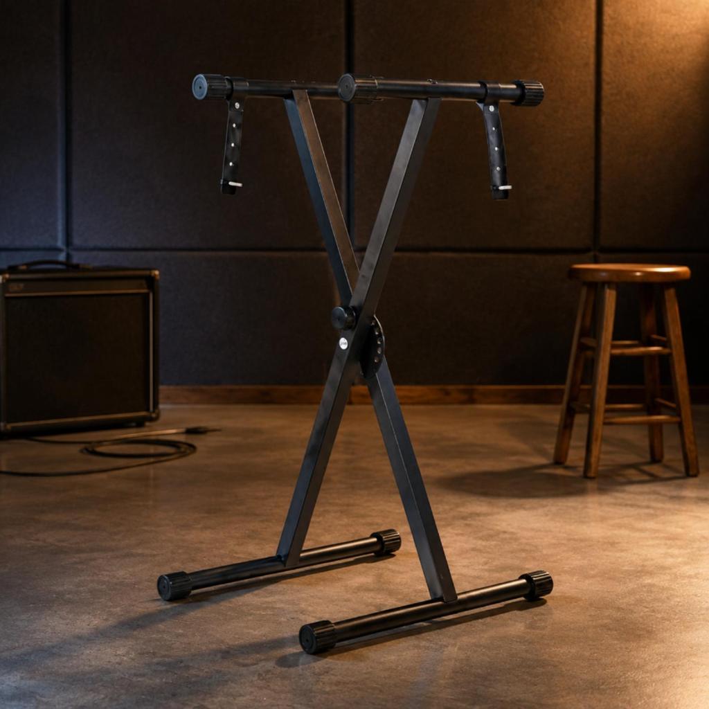 Cross-Shaped Frame Electronic Keyboard Stand Compact for Musicians