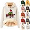 Women's Fashionable Hooded Printed Plush And Thickened Warm Loose Pullover Sweater
