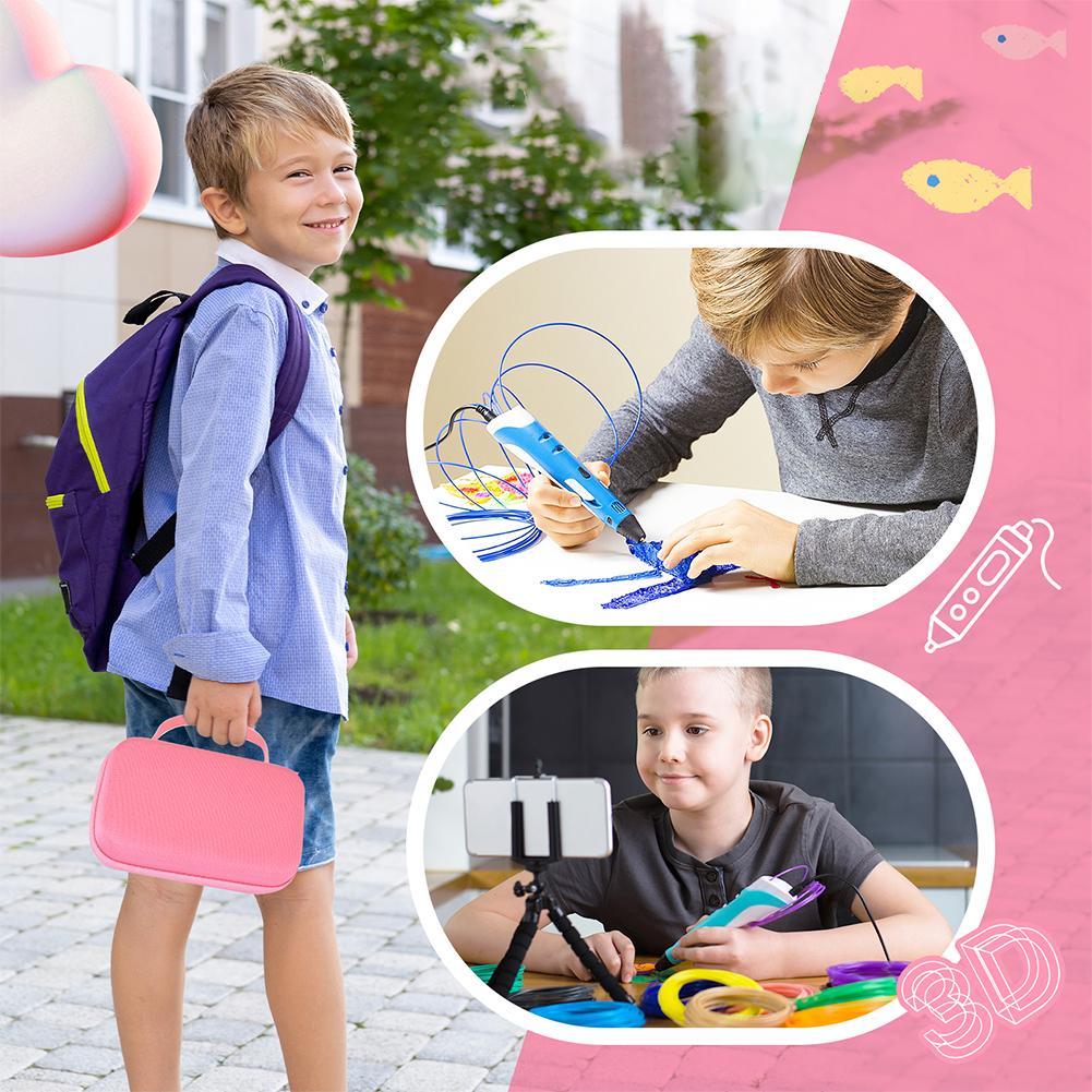 Portable Storage Bag for SCRIB3D P1 3D Printing Pen/MYNT3D Super 3D Pen Shockproof Protective Case for PLA Filament and Charger