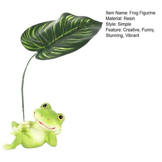 Niedliche Froschfigur Pflanzgefäß Dekoration Kleiner kletternder/liegender Frosch mit Blatt-Regenschirm Statue für Außenhof Terrasse Garten Dekor