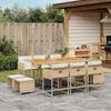 Vidaxl 11-Cz. Garden Furniture Set With Cushions, Beige, Poly Rattan