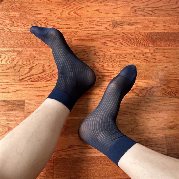 1 Pair Mens Silk Sheer Socks Nylon Dress Sock Daily Casual Stockings Work Business See Through Short Tube Ankle Socks