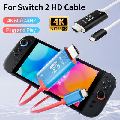 2M 4K 60/144HZ Type C To HDMI-Compatible Adapter Portable TV Connector Dock Universal Game Console TV Docking Station for Switch