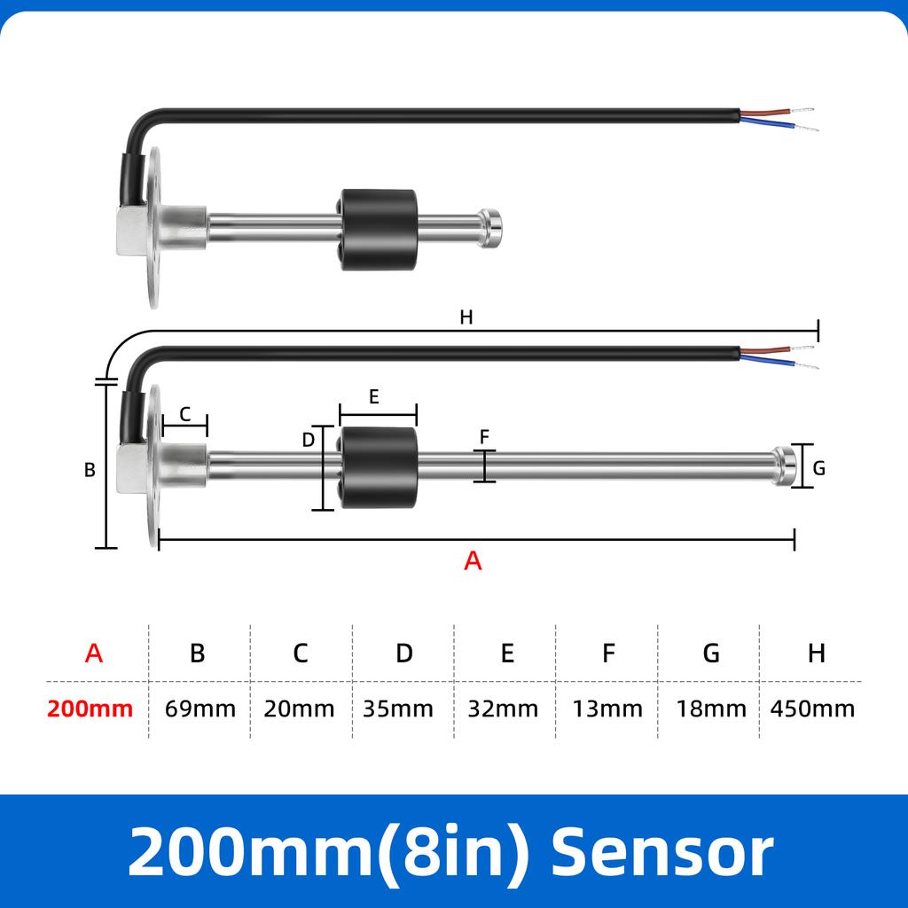 1pc Boat Car Fuel Level Gauge Meter Sensor 240-33ohm Fuel Level Sensor 100~550mm Fuel Sender Unit 12V/24V Oil Tank Level Sensors