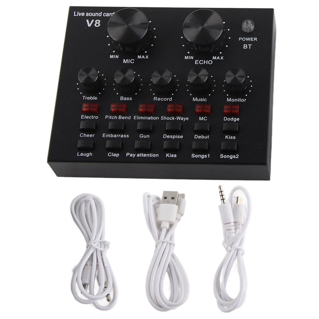 Live Broadcast Sound Card 112 Kinds of Electric Sound Support for Dual Mobile Phone Computer