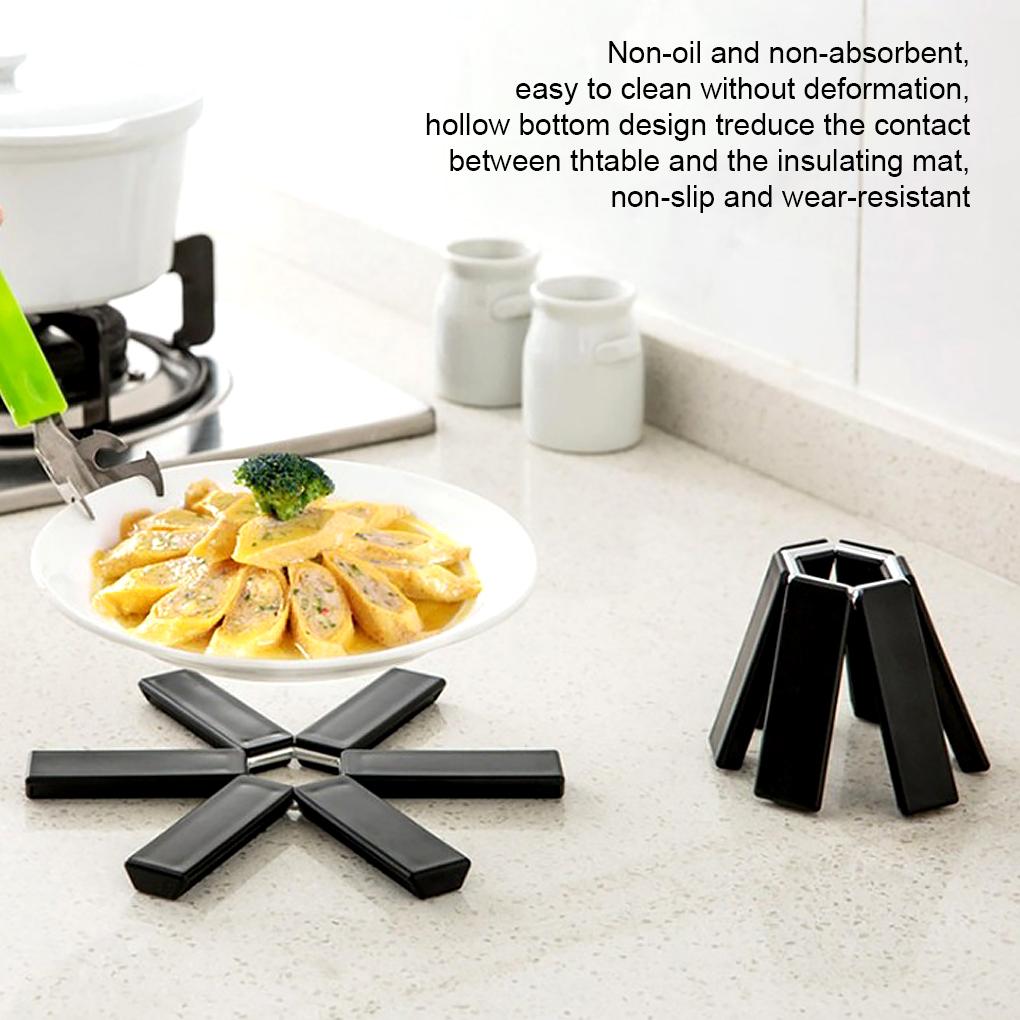Foldable Heat-resistant Placemat Detachable Mat Anti-slip Insulation Pad Anti-scald Coasters Accessories Dining Room