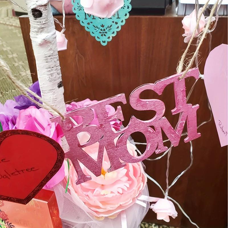 10PcsWooden Crafts Mother's or Father's Day Gift Decoration Hangs for Wall Door Holiday Family Surprise Birthday Party Ornaments