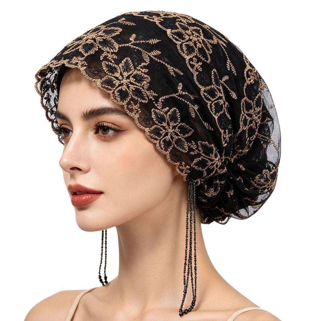 Embroidered Flower Sun Hat With Tassels For Summer Travel And Casual Wear
